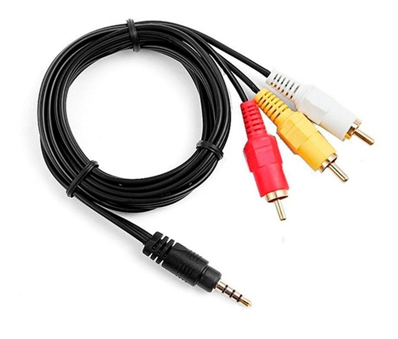 rebanada con las manos en la masa paraguas Cable De Audio Y Video 3 Rca a Mini Plug 3.5mm Ste en XTR